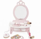 Classic World - Детска дървена тоалетка с аксесоари - Розова 