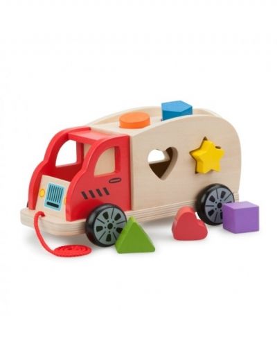 new classic toys, дървен, сортер, камион, камионче, за, дърпане, фигури, игра, игри, играчка, играчки