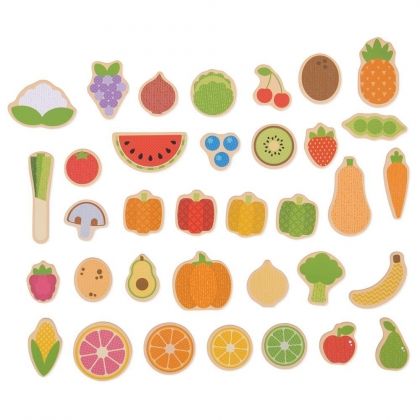 bigjigs, дървени, магнити, плодове, зеленчуци, игра, игри, играчка, играчки