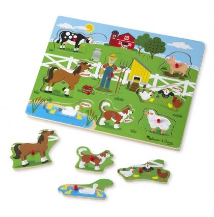 Melissa & Doug, играчка, играчки, игри, игра пъзел, пъзели, puzzles, пъзелите, пъзели игри фигури, фигури за декорация, фигури за игра , музикална ферма, фермата на Макдоналд