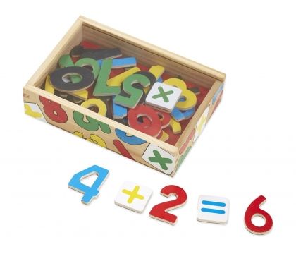 melissa & doug, дървени магнитни цифри и знаци, математика, цифри, числа, знаци, събиране, изваждане, умножение, деление, пъзел, пъзели, магнит, магнитни, игра, игри, играчка, играчки
