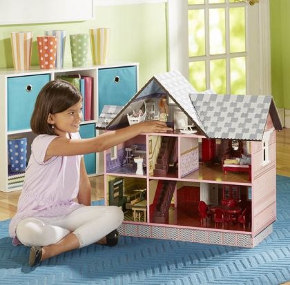 melissa & doug, дървена къща за кукли, викториански стил, дървена къща, дървена къщичка, дървена куклена къща, къща за кукли, куклена къща, кукла, кукли, игра, игри, играчка, играчки