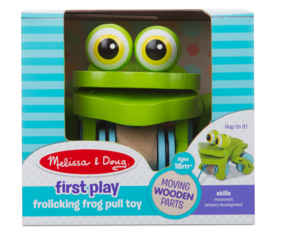 Melissa & Doug, дървена играчка за дърпане, дървена играчка, жабка, жаби, игра за навън,  за дърпане, игра, игри, играчка, играчки 