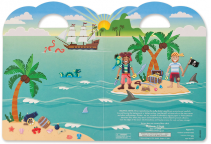 Melissa & Doug, книжка със стикери, пиратски кораб, стикери за деца, стикери, творчество със стикери, детски стикери, пирати, пират, съкровище, кораб