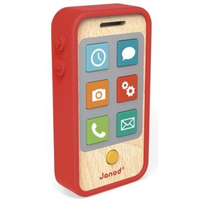 Janod, дървен телефон, телефон, телефон със звук, детски телефон, игра, игри, играчка, играчки 