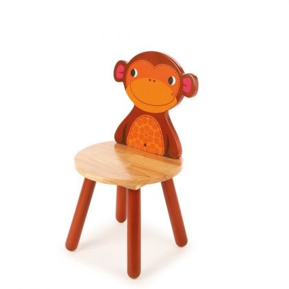 Bigjigs - Детско дървено столче - Маймунка