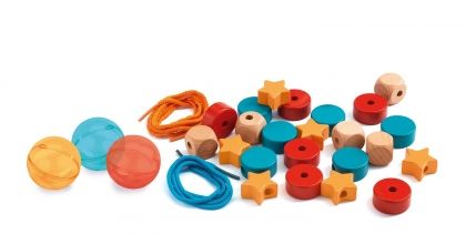 djeco, Дървена играчка за нанизване, Цветни топчета, дървена играчка, дървена игра, игра за нанизване, играчка за нанизване, низанка, игра, игри, играчка, играчки