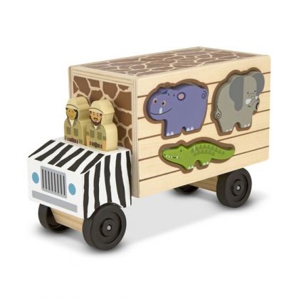 melissa & doug, Дървено камионче-сортер, Сафари, дървено камионче, сортер, диви животни, животни, дървен камион, дървена играчка, игра, игри, играчка, играчки