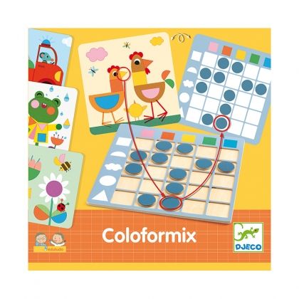 Djeco, Образователна игра, Колоформикс, coloformix, забавна игра, цветове и форми, картини, игра, игри, играчка, играчки