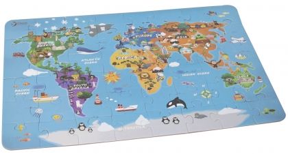Classic World, пъзел, карта на света, 48 части, карта, карти, карта на света, сглобяване на пъзел, пъзел за деца, puzzle, puzzles  