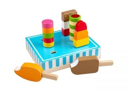 Bigjigs, Дървен комплект, Ледени близалки, дървени близалки, дървени сладолед, сладолед, близалка, дървена играчка, игра, игри, играчка, играчки