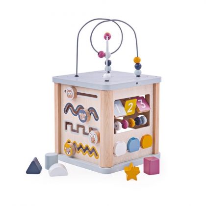 Bigjigs, Дървен куб с активности, дървен куб, активен куб, активна играчка, играчка с активности, детска играчка, дървена играчка, игра, игри, играчка, играчки