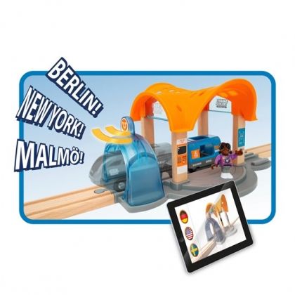 Brio, Тунел станция с влак със звук, влакове и релси, влак с релси, влакче, влакче с релси, детско влакче, детска играчка, дървена играчка, игра, игри, играчка, играчки