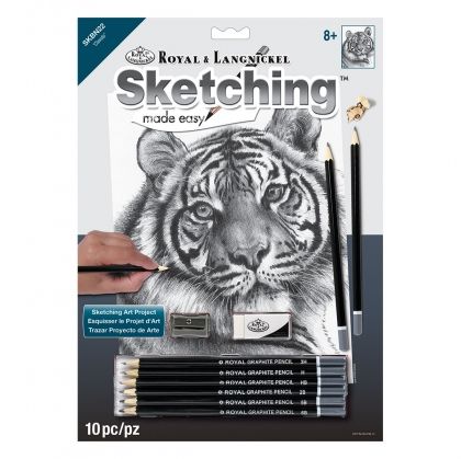 Royal&Langnickel, творчески комплект за графика, тигър, графика, рисуване с моливи, творчество с моливи  