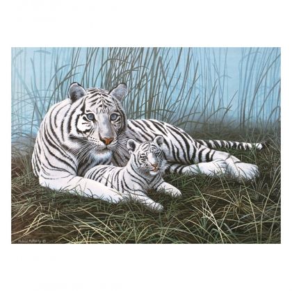 Royal&Langnickel, творчески комплект с номерация и акрилни бои, бели тигри, рисуване, бои, рисуване с бои  