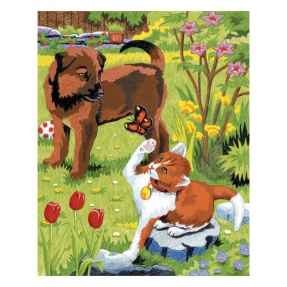 Royal&Langnickel, творчески комплект за оцветяване по номера, куче и коте, молив, моливи, рисуване 