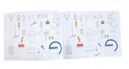 Moulin Roty - Книжка за оцветяване с моливи - Малки градинари