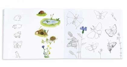 Moulin Roty - Книжка за оцветяване с моливи - Малки градинари