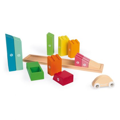Janod - Дървена играчка с количка - Уча се да броя 