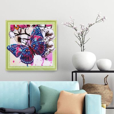 Collection D`art - Картина с частична диамантена мозайка - Пеперуда