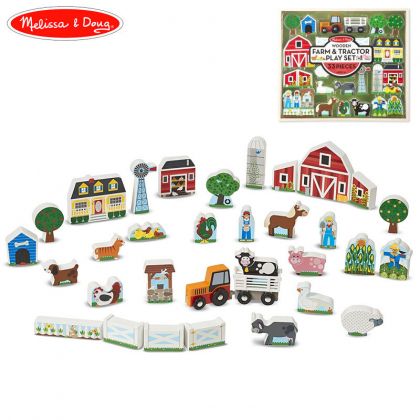 Melissa & Doug - Дървен комплект за игра - Създай ферма 