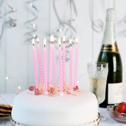 Rex London - Комплект свещи за рожден ден - Розови 
