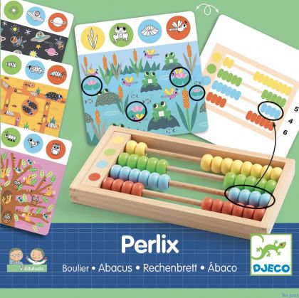 Djeco, игра, играчки, образователна игра, игра с абакус, игра абакус perlix, дървен абак, абакус, детски абакус, игра с 33 елемента, образователни играчки, продукти Djeco 