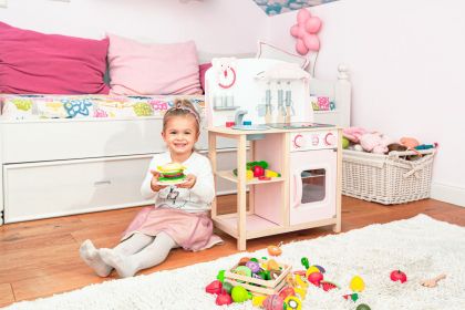 Ecotoys - Дървена детска кухня със звуци и аксесоари 