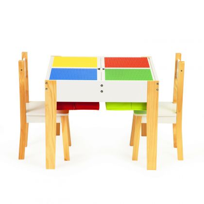 Ecotoys - Детски комплект мебели - маса с два стола 