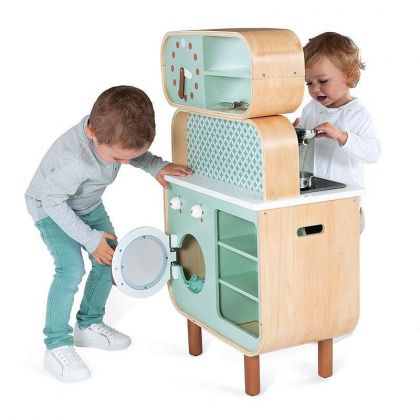 Janod - Дървена двустранна детска кухня - Reverso 