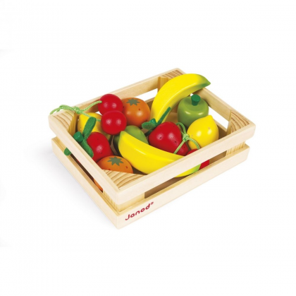 Janod - Дървена касетка с плодове 