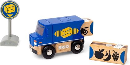 Brio - Влаков комплект - Камионче за доставки със знак 