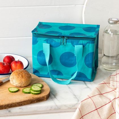 Rex London - Термо чанта за обяд - Зелена със сини точки 