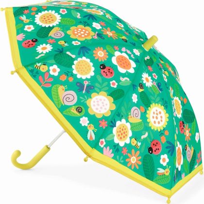 Djeco, чадър, чадъри, детски чадър, детски чадъри, весел чадър, детски весел чадър, чадър за деца, зелен детски чадър, забавен чадър, чадър с диаметър 68 см, чадъри Djeco, играчки Djeco, продукти Djeco
