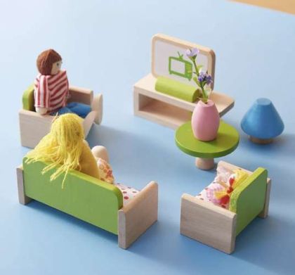 Малки дървени детски кукли за игра - Семейство