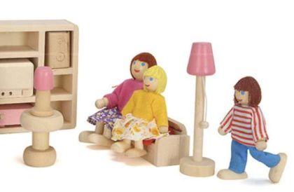 Малки дървени детски кукли за игра - Семейство