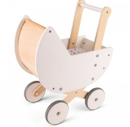 New Classic Toys - Детска дървена количка за кукли - Кремава 