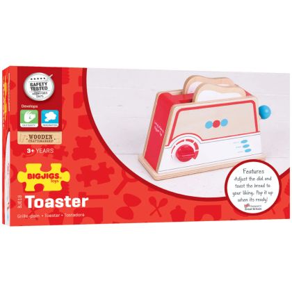 Bigjigs - Детски дървен тостер - аксесоар за детска кухня