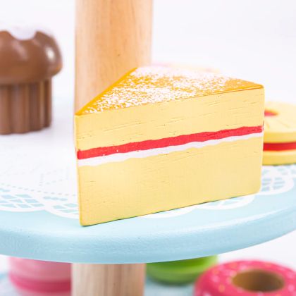 Bigjigs - Детска дървена поставка за торта и лакомства