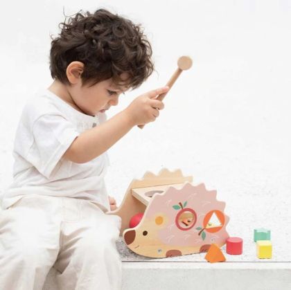 Дървена детска игра сортер с ксилофон - Таралеж - Classic World
