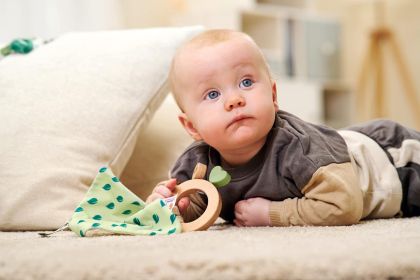 Мека бебешка дрънкалка за хващане - Магаренце - Колекция HIPP - Eichhorn