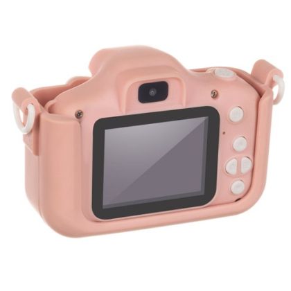 Детска розова цифрова Full HD камера с + 32GB карта памет и вградени игри и селфи камера - Kruzzel