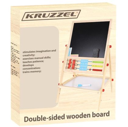 Двулицева дървена дъска за писане и рисуване - Kruzzel