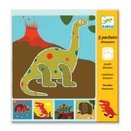 Djeco - Комплект детски шаблони - Динозаври - Dinosaurs