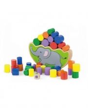 viga, дървена, баланс, балансна, слон, слонче, цилиндри, игра, игри, играчка, играчки