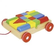 Goki, количка за дърпане, с конструктор, цветен, дървен, дървена играчка за дърпане, за проходили деца, играчка, играчки, игри, игра