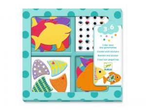 Djeco - Творчески комплект със стикери - Риби