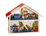 Goki, дървена къща за кукли на 2 етажа, дървена куклена къща, дървена къща за кукли, дървена кукленска къща, дървена къщичка за кукли, кукленска къща играчки, игри къща, играчка, играчки, игри, игра