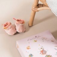 moulin roty, бебешки пантофки, розови, розови пантофки, пантофки за бебе, пантофи, игра, игри, играчка, играчки