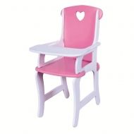 Viga - Детско дървено столче за хранене на кукли - Розово